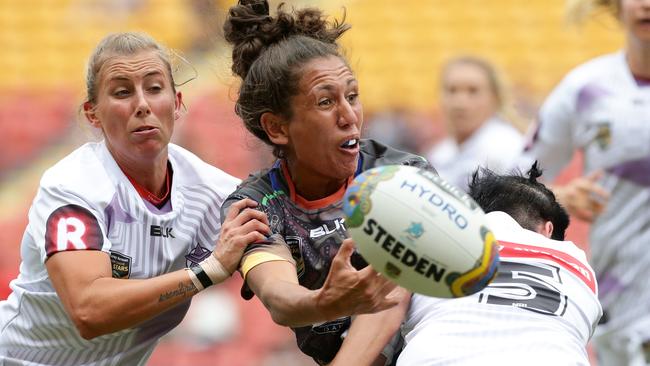 Tallisha Harden in action during the 2016 Indigenous Women's All Stars V World All Stars Women's Rugby League game at Suncorp Stadium, Brisbane. Pics Adam Head