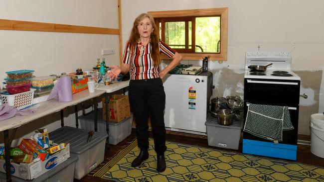 Janelle Saffin at her flood-damaged home at Boat Harbour in Lismore. Picture: Cath Piltz