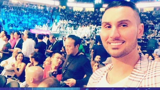 Salim Mehajer posts on Instagram from the Mayweather-McGregor fight in Las Vegas.