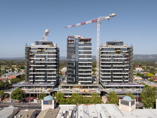 Construction update at Eighty Eight O'Connell project at 88, O'Connell St, North Adelaide. Picture: Supplied by Commercial & General