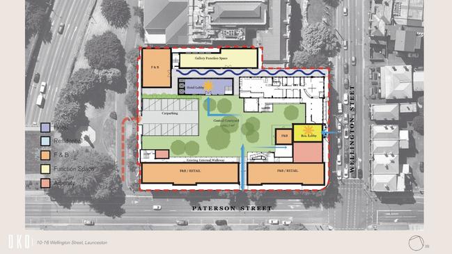 Plans for a proposed $50m redevelopment of the TasTAFE campus at 10-16 Wellington St, Launceston. Picture: Red Panda Property Group