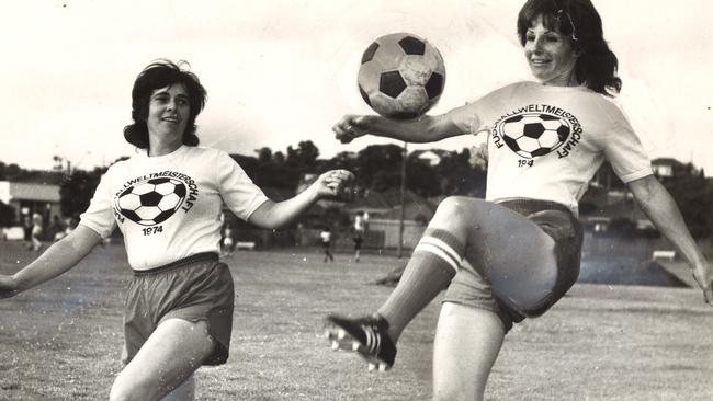 History: Christel Abenthum and Pat O'Connor from St George and Budapest women's soccer teams