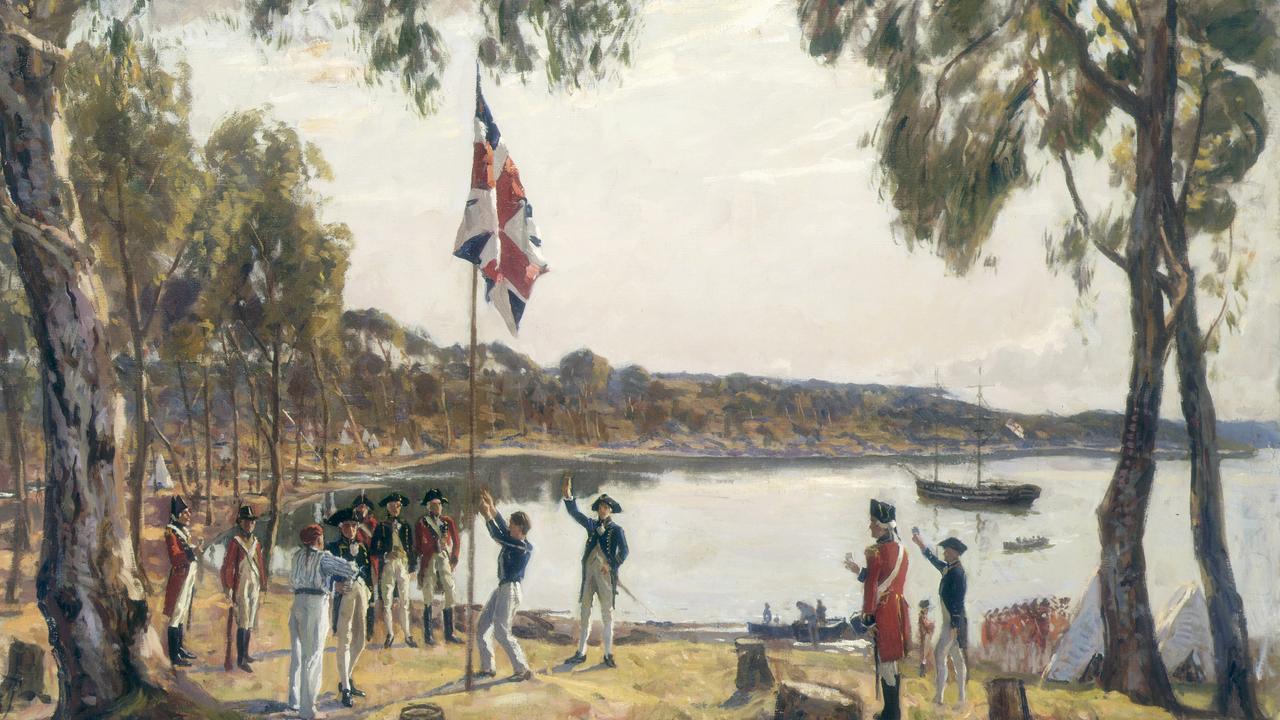 'The Founding of Australia', a 1937 sketch by Algermon Talmage. Picture: State Library of NSW.