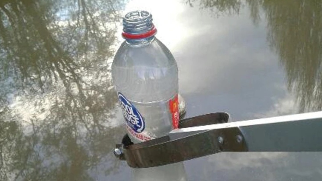 Polluted water in Tasmania's Plenty River on September 23 2020, collected by a local resident. Picture: Supplied