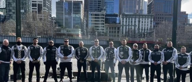 Mongols members gather in Melbourne on Saturday. Picture: Toby Mitchell/Instagram