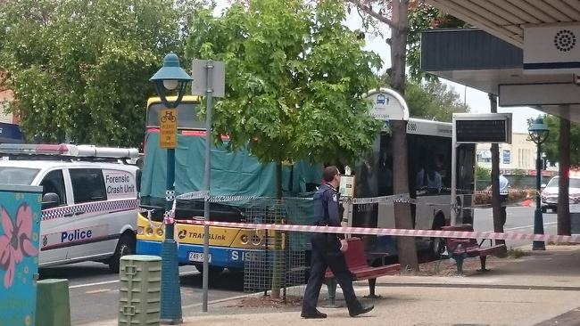 The scene of a Moorooka petrol-bombing that killed bus driver Manmeet Sharma. Picture: Elise Donaldson