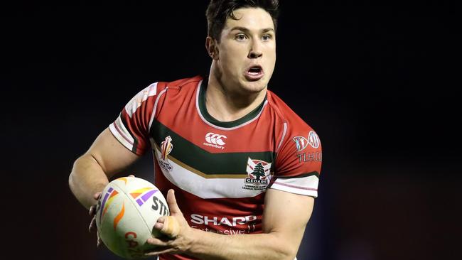 WARRINGTON, ENGLAND - OCTOBER 16: Mitchell Moses of Lebanon in action during the Rugby League World Cup 2021 Pool C match between New Zealand and Lebanon at The Halliwell Jones Stadium on October 16, 2022 in Warrington, England. (Photo by Jan Kruger/Getty Images for RLWC)