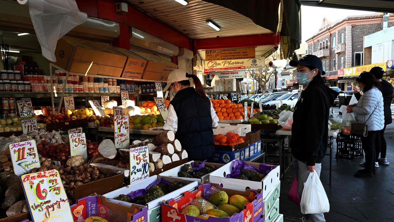 A fruit and vegetable market in Bankstown. Picture: Saeed Khan/AFP