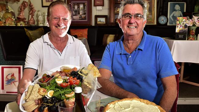 With picnics getting the green light from Saturday, a number of cafes and businesses are diversifying and doing up amazing picnic hampers and platters. Allen Bedford and Dave Ollett are co-owners at Townsville Cafe Nova &amp; Gallery who are offering special platters for this weekend. PICTURE: MATT TAYLOR.