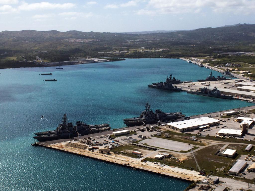 The US Naval Base at Guam’s Apra Harbor. Picture: US Dept Defence