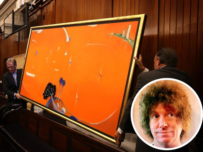 Brett Whiteley and his Orange Lavender Bay at night.