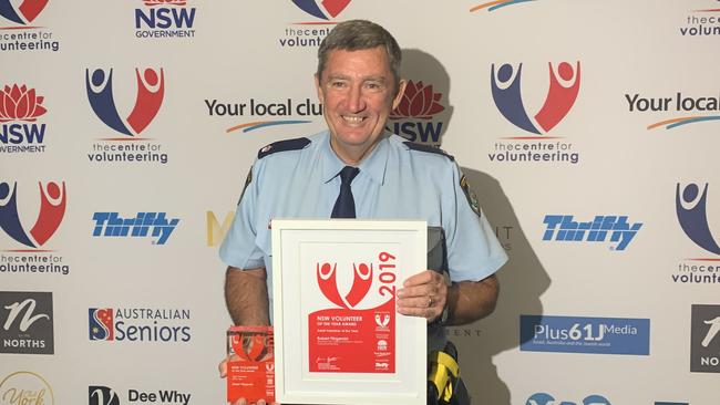 Blacktown Police Chief Inspector Bob Fitzgerald receives his award in Sydney on December 5. Picture: Supplied