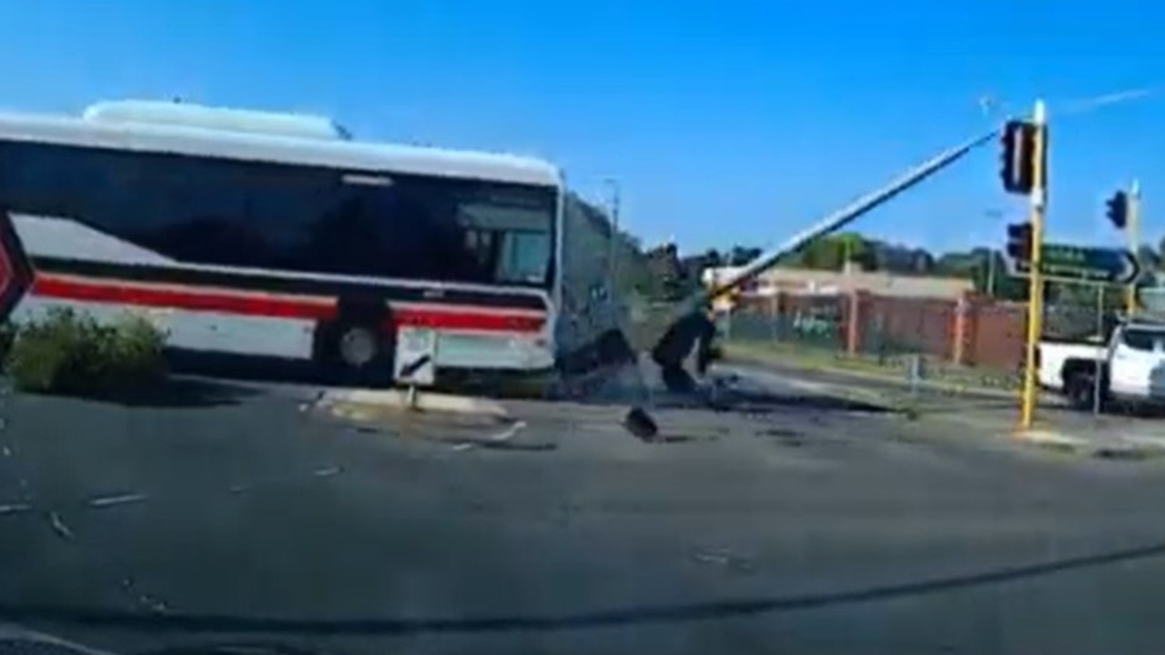 Revealed: Moment before out-of-control bus crashes