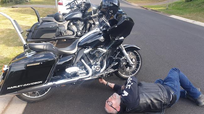 Mr Wandel with his beloved Harley Davidson. Picture: Supplied.