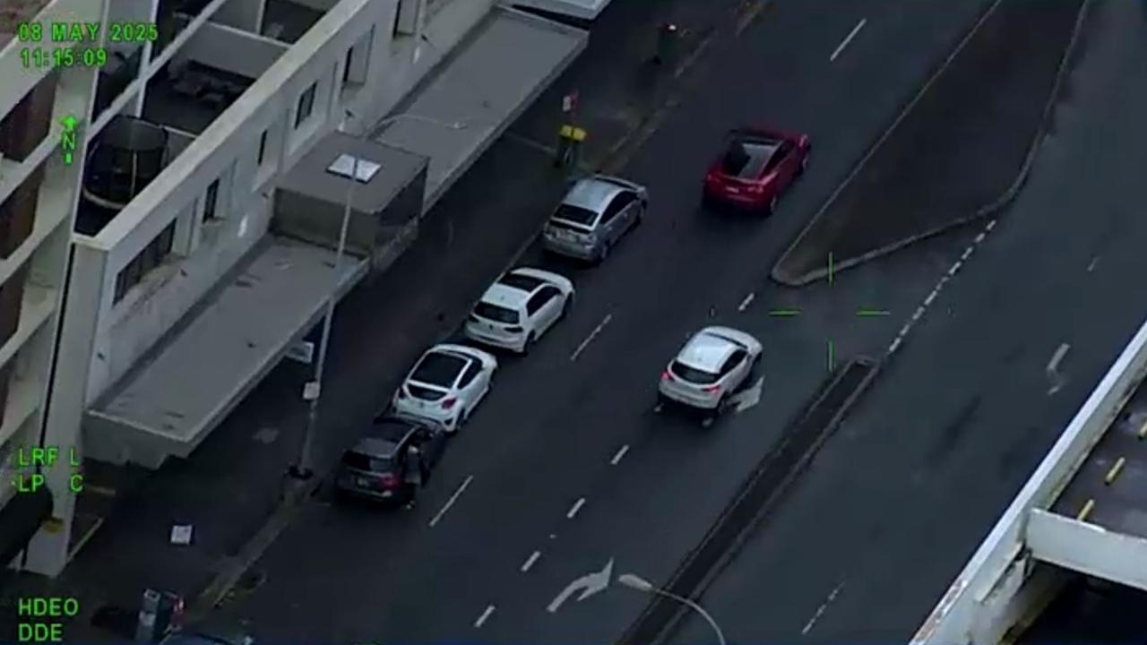 Footage from Polair shows the car driving erratically and almost colliding with civilian vehicles as it sped through popular Sydney suburbs. SOURCE: NSW POLICE