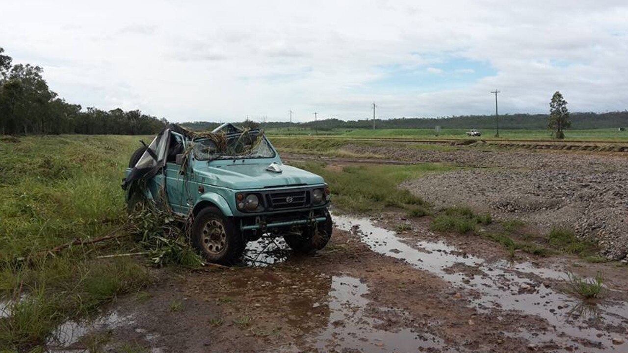 A Suzuki washed of the highway near Rocky Dam Creek in 2017.