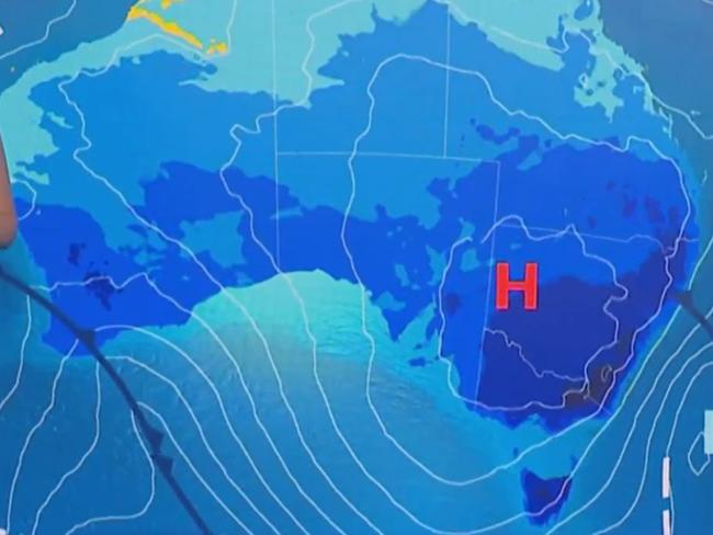 Cold conditions are set to continue this week as a cold front pushes cold air across the southeast of Australia. Picture: Sky News Australia Weather