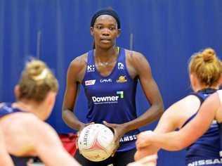 STRONG: Sunshine Coast Lightning's Phumza Maweni in action at training this week. Picture: Patrick Woods