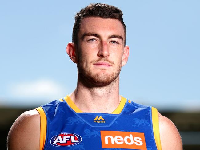 BRISBANE, AUSTRALIA - AUGUST 13: Daniel McStay poses during a Brisbane Lions AFL portrait session at The Gabba on August 13, 2019 in Brisbane, Australia. (Photo by Chris Hyde/Getty Images)