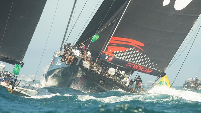 Andoo Comanche heading for the outside mark at the start of last year’s race. Picture: Steve Christo via Getty Images.