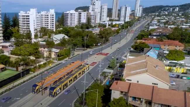 How the light rail will look at Christine Ave. Picture: TMR.