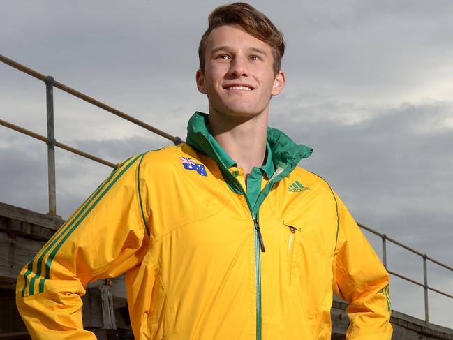 7/4/16.SA pole vaulter Kurtis Marschall - 18yrs (Happy Valley) won gold at the national championships in Sydney over the weekend. He is now in the running for the Rio Olympics if he can pass the qualifying mark over the next two months.Kurtis at Port Noarlunga beach.Pic: Keryn Stevens