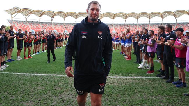 Tom Bellchambers after announcing his retirement, Picture: Michael Klein