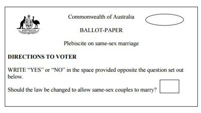 Revealed The Federal Governments Same Sex Marriage Plebiscite Ballot Paper The Advertiser 0224