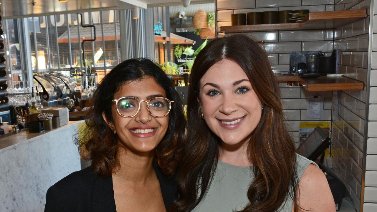 Drishya Prasad and Katie Robinette at Early Risers Gold Coast Women in Business breakfast at Edgewater Dining, Isle of Capri. Pic: Regina King