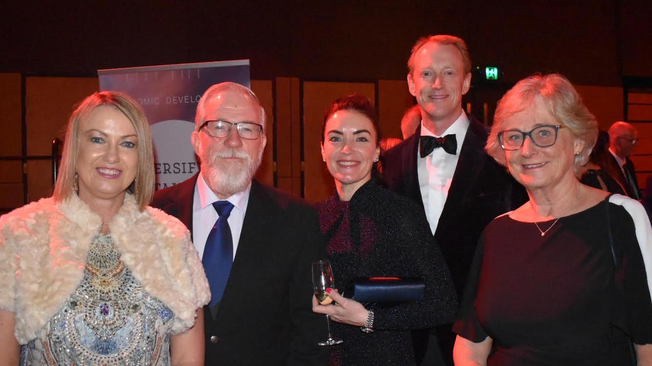 Narelle Pearse (L), Allan Ruming, Bronwyn Hartigan, Resource Industry Network chairman David Hartigan, Margaret Cameron. Picture: Rae Wilson