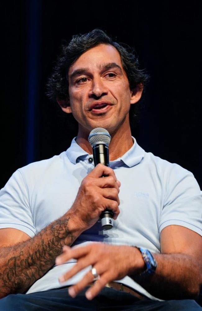 Johnathan Thurston at the Property Congress, hosted by the Property Council of Australia during a Q and A session with Jess Caire at the Townsville Entertainment Centre, October 24, 2024.