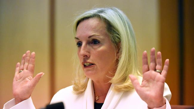 Former Australia Post CEO Christine Holgate, during her appearance before the Senate committee last week. Picture: AAP