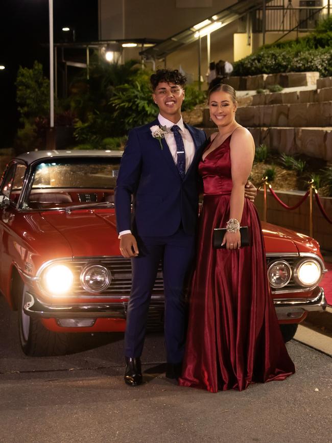 Jontaé Wuatai-Tamou and Zali Welsh. Hillcrest Christian College 2020 school formal. Photo: Supplied