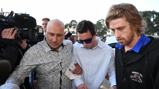 Salisbury West captain Adam Jones arriving at the league tribunal. Picture: Brad Fleet.