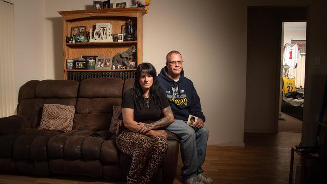 The mother of Stefan Woodward, Julie Davis, pictured with husband Jonathan. Picture: Brad Fleet