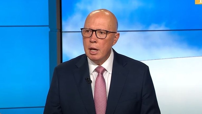 Mr Dutton criticised Trump’s comments on Ukraine and leader Volodymyr Zelensky. Picture: Channel 9