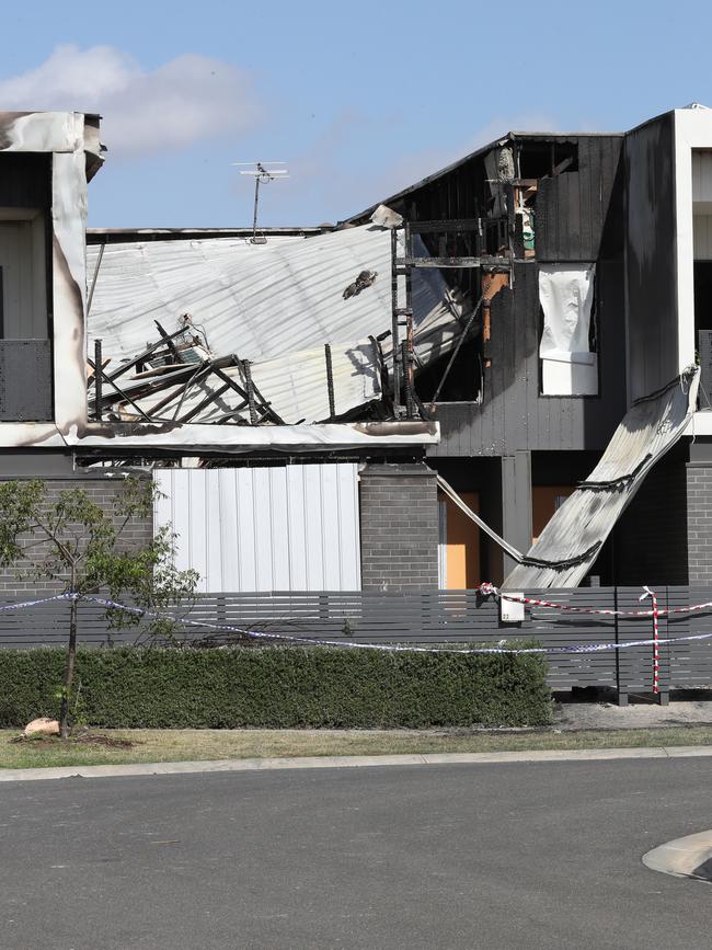 The young family’s Point Cook home after the blaze. Picture: David Crosling