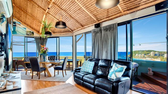 Balinese vibes in the Loft Penthouse in Burleigh Esplanade Apartments.