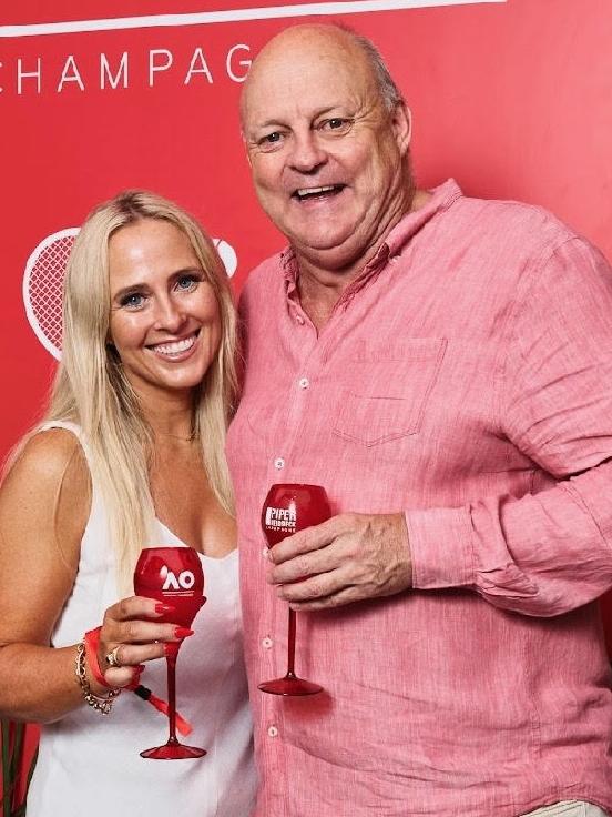 Crystle Fleur and Billy Brownless at the Piper Heidsieck party on Sunday. Picture: Supplied