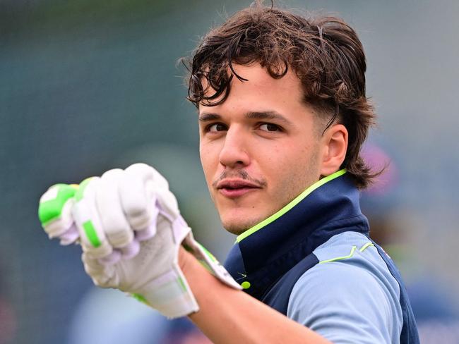 Australia's Sam Konstas attends a practice session at the Galle International Cricket Stadium in Galle on January 26, 2025, ahead of the first Test cricket match between Sri Lanka and Australia. (Photo by Ishara S. KODIKARA / AFP)