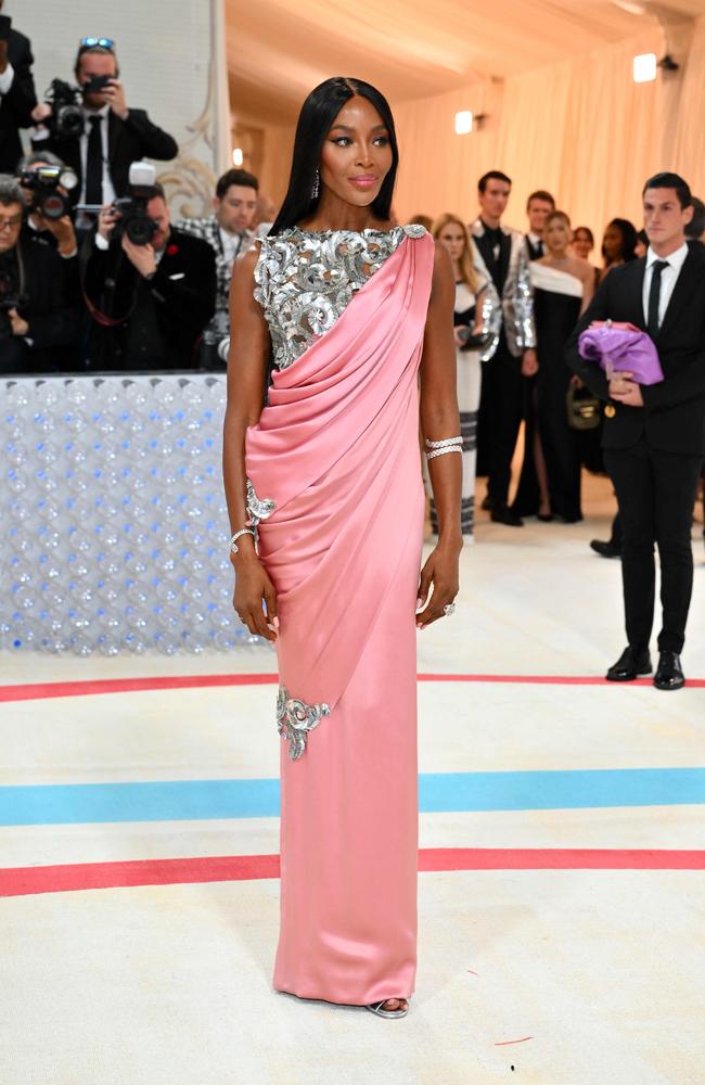 English model Naomi Campbell wore a Chanel dress. Picture: AFP