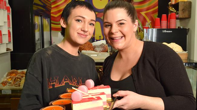 Nicole Ashton, left, and Sharna Du Toit at Pop Choc in Frankston. Picture: Andrew Batsch