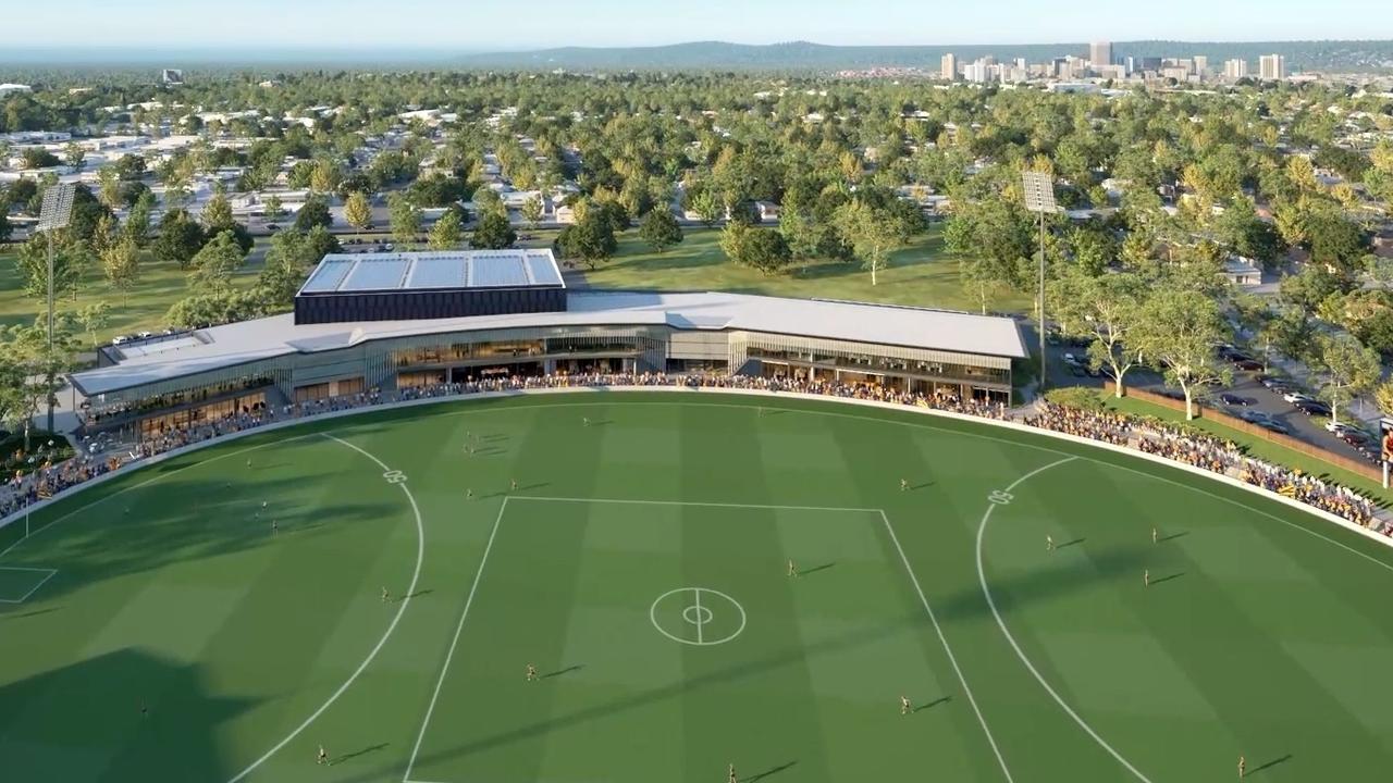 Artist Impression of New Crows Facility at Thebarton Oval.