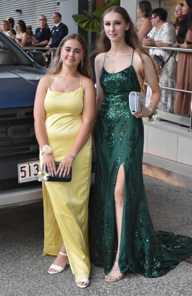 Kaitlin Shields and Emily Dixon at the Beerwah State High School Formal held at Maroochy RSL on November 14, 2024. Picture: Sam Turner