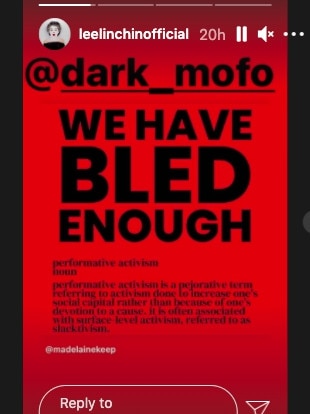 Journalist Lee Lin Chin shared on her Instagram stories her opposition to Dark Mofo major project Union Flag by Spanish artist Santiago Sierra. Source: INSTAGRAM.