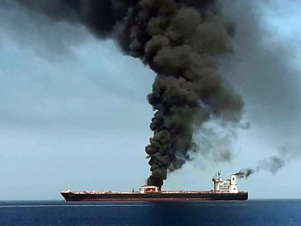 Tensions have heightened following an attack on two tankers, which the US blamed on Iran. Picture: HO / IRIB TV / AFP