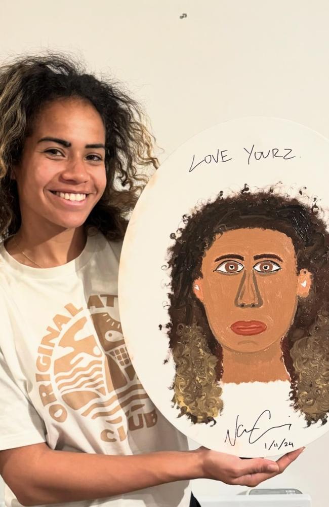 Nathan Cleary's portrait of girlfriend Mary Fowler.