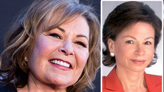 Roseanne Barr and Valerie Jarrett.