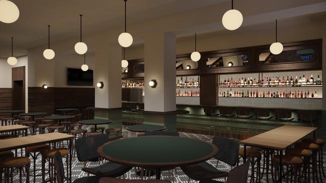 An initial design of the ground floor of the revamped Telegraph Hotel. Picture: Australian Venue Co