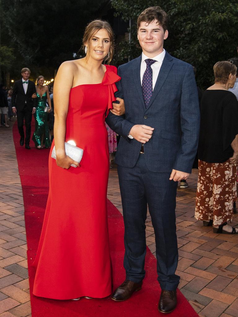 Bridget Rea and Mac Philp at Fairholme College formal, Wednesday, March 29, 2023. Picture: Kevin Farmer